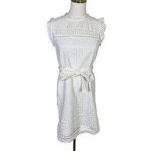 Banana Republic Eyelet Belted Mini Sleeveless Dress US Women's 0